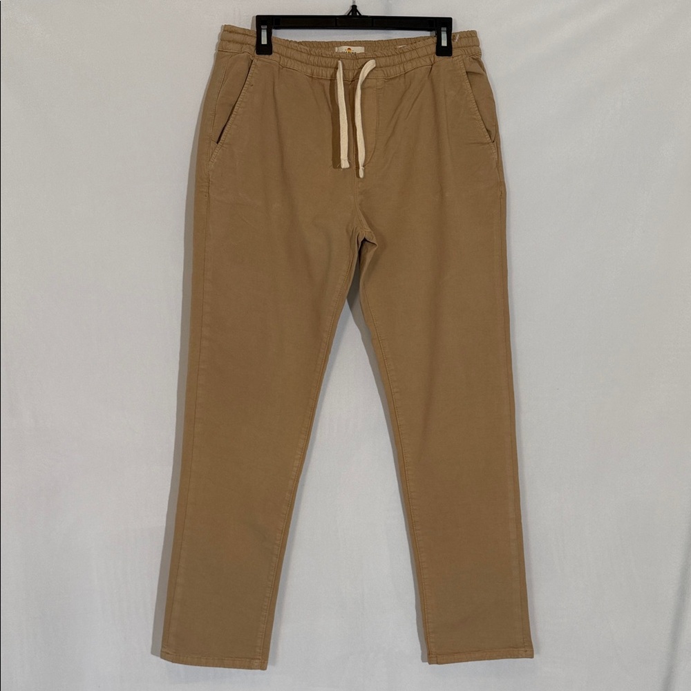 NWT Marine Layer Men’s Pants Twill Khaki Size L Elastic Drawstring Waist